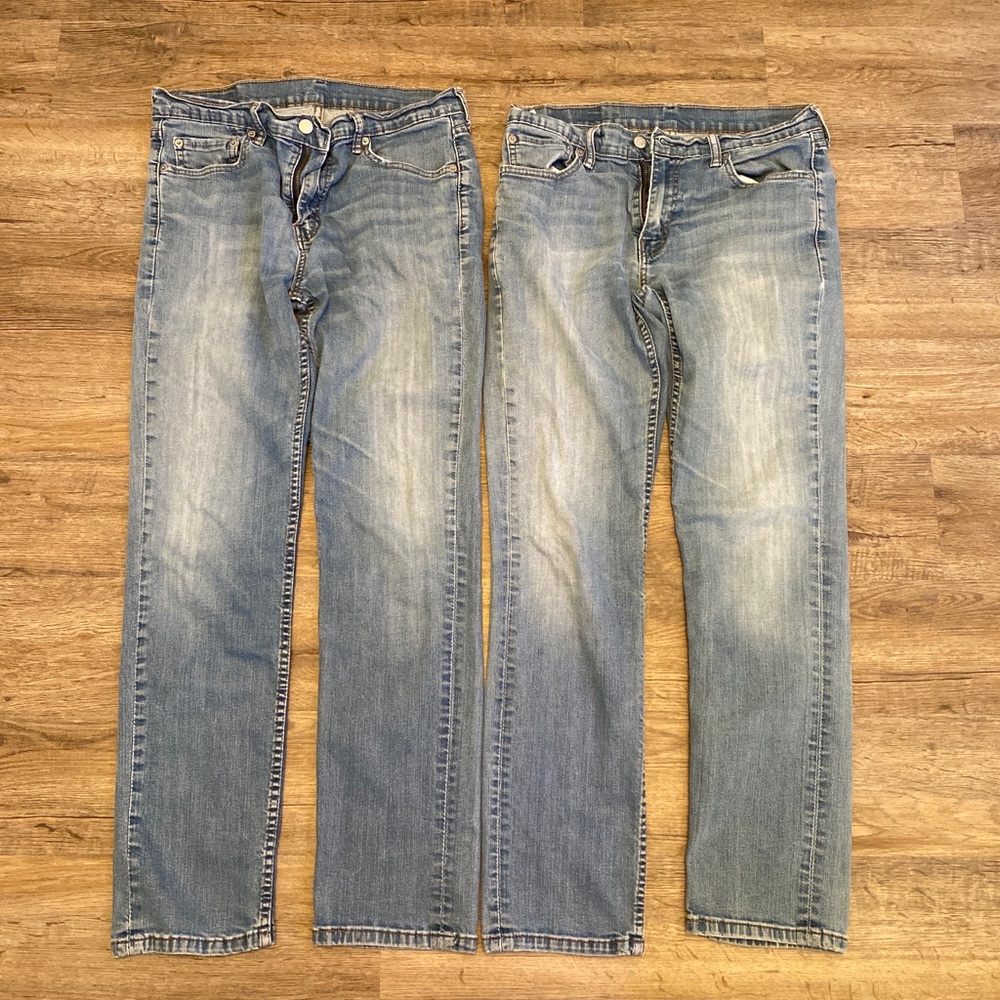 two pair levi strauss 511 jeans.